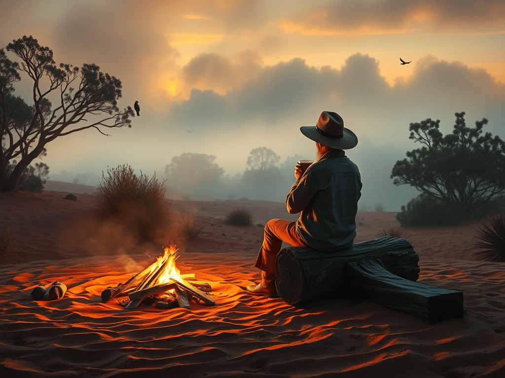 A Meditative Moment by an Outback Style Morning&nbsp;Campfire…